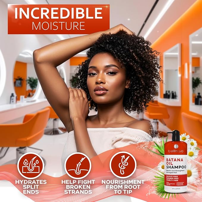 Batana Oil Shampoo - Volumizing Salon Formula for Thinning and Fine Hair Women and Men - Sulfate and Paraben Free - Thickening Volume Boost for Thicker, Fuller Hair - With Argan Oil - 16 Fl Oz-VivaGrace Women