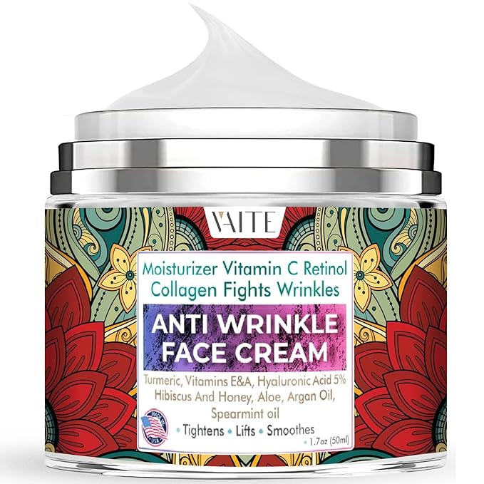 Wrinkle Cream for Women Face and Neck with Retinol, Collagen, Vitamins C, E, A, Turmeric, Hyaluronic Acid, Hibiscus Honey. Moisturizing and Reduce Wrinkles. Anti Aging Moisturizer for Sensitive Eyes-VivaGrace Women