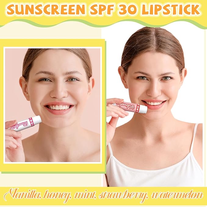 30 Pack Lip Balms SPF 30 Bulk Sunscreen Lip Balms Party Gifts Favors Lip Sunscreen Care with Vitamin E Wedding Bridal Shower Favors Baby Shower Gifts for Outdoor Travel Beach-VivaGrace Women