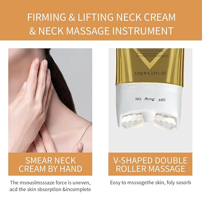 AH-8 Firming Neck Cream with Roller, Tightening & Lifting Cream for Sagging Skin, Contains Hexapeptide, Moisturizing for Face & Body Skin Tightening Cream-VivaGrace Women