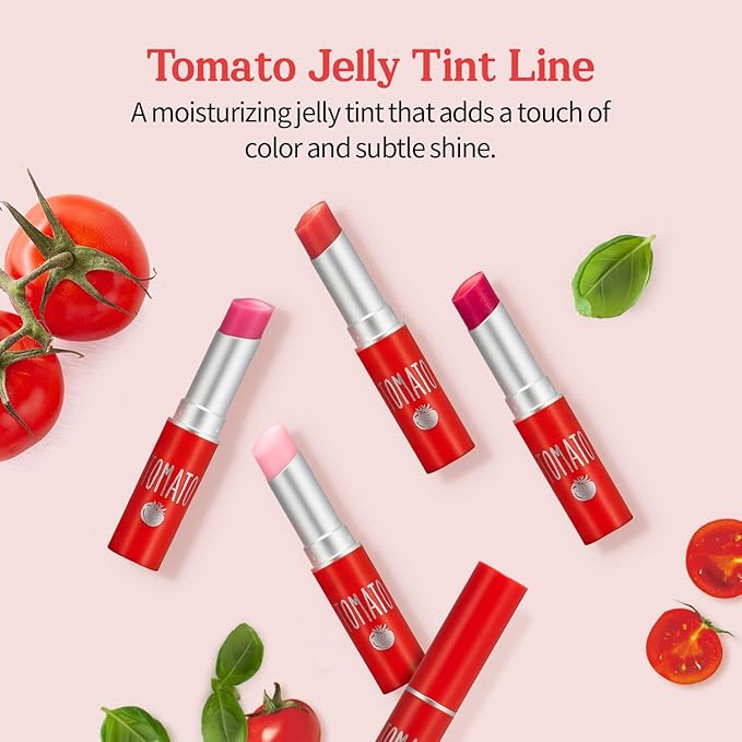 SKINFOOD Tomato Jelly Tint Lip (#02 Berry Tomato) - Moisturizing Tinted Lip Balm with Tomato Extracts, Healthy Looking Long Lasting Natural Lip Makeup - Natural Tinted Lip Balm - Lip Balm with Color-VivaGrace Women