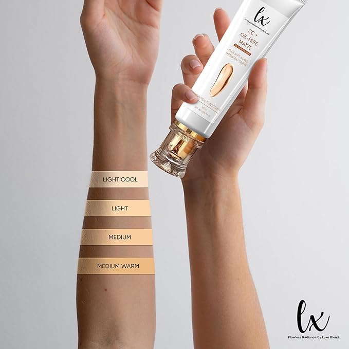 Lx Blend CC+ Cream Oil Free Matte Anti Aging Foundation SPF40 (Light Cool)-VivaGrace Women