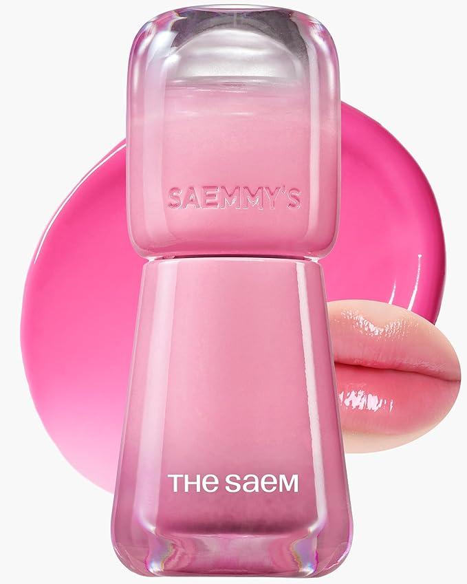 THESAEM Saemmy's Ade Shot Tint - Korean Lip Tint, Water Gel Lip Stain with Plump Glowy Moisturizing Finish, Buildable Radiant Gloss, Long-Lasting Comfort, 0.1 fl.oz. (09 Pink Lemon)-VivaGrace Women