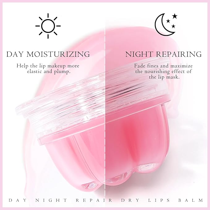 2Pc Jelly Lip Mask Overnight,Fruity Peach Lip Sleeping Mask Day Night Repair Kawaii Lip Balm Hydrate Plump Dry Lip Scrubs Exfoliator,Lip Care Lip Moisturizer with Collagen-Peach-VivaGrace Women