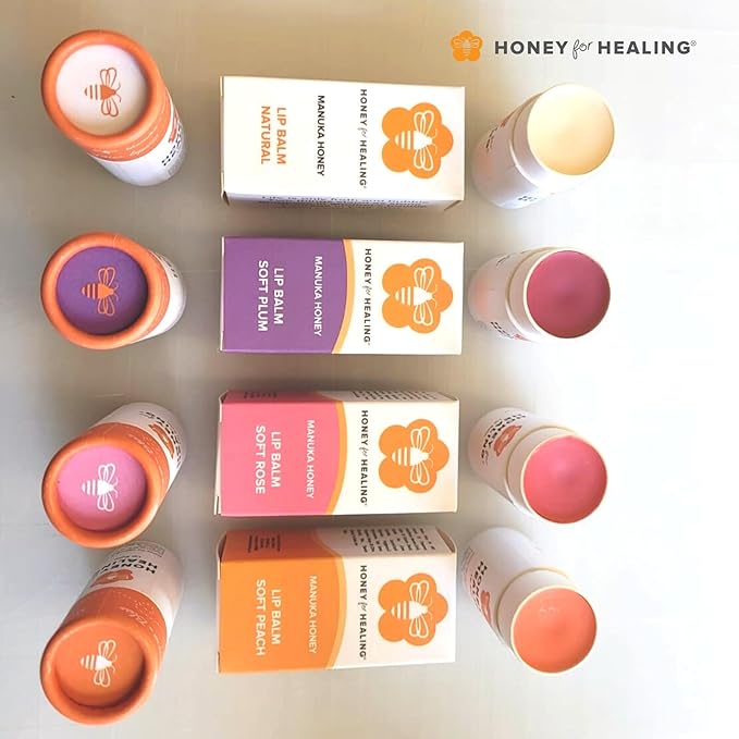Lip Balm Moisturizer with Manuka Honey 15+ UMF, Coconut Oil, and Castor Oil For Chapped, Cracked, Dry Lips | Protects, Smoothes, and Nourishes your Lips | 0.25 oz / 7 gr. (Natural)-VivaGrace Women