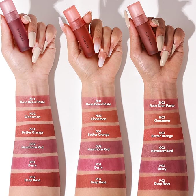 KIMUSE Water Gel Lip Tint 6 Colors Set, Highly Pigmented Long Lasting Moisturizing Glossy Lip Stains, Hydrate Lightweight Lip Gloss Makeup-VivaGrace Women