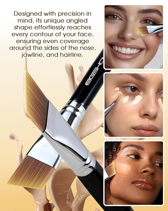 EIGSHOW Flat Foundation Brush, Vegan Synthetic Bristles, Streak Free Application, Face Makeup Brush For Blending Liquid, Cream, Face Mask (E870B)-VivaGrace Women