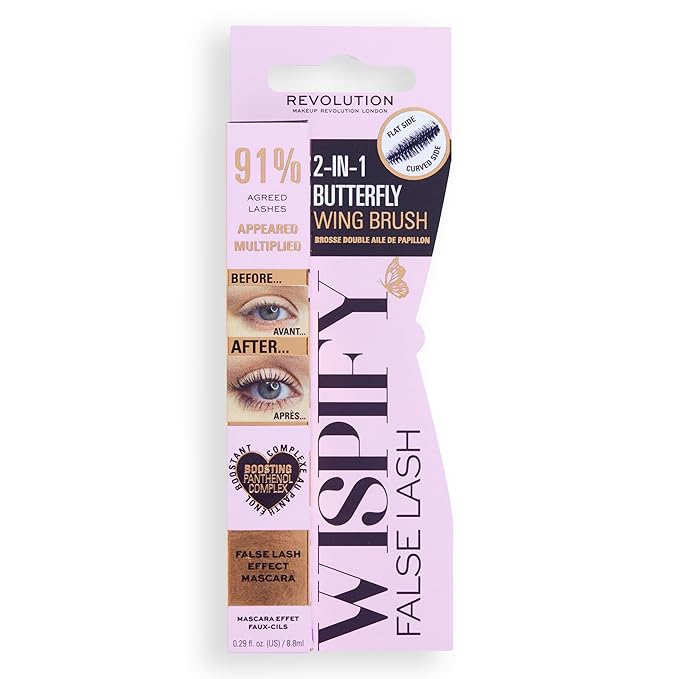 Makeup Revolution, Wispify False Lash Mascara, Nourishing Formula, Ultra Black, 0.29 fl. oz.
