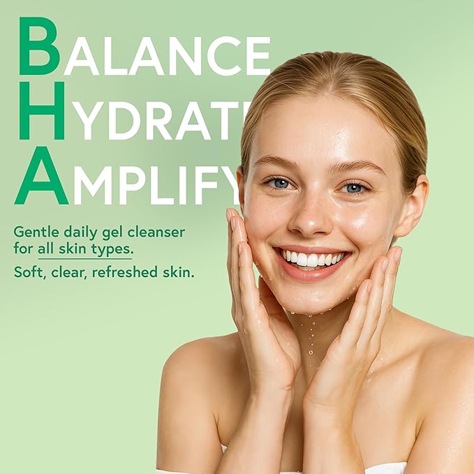 BHA Gel Cleanser | Lightweight, Vegan Korean Skincare for Oily, Acne-Prone Skin (Cleansing Gel, 5.74 fl.oz)