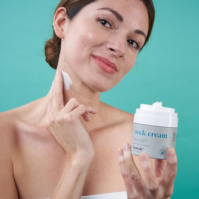 Baebody Firming Neck Cream with AHAs, CoQ10, Glycolic Acid, Green Tea for Sagging Skin, Fine Lines, Wrinkles, 1.7 Fl Oz-VivaGrace Women