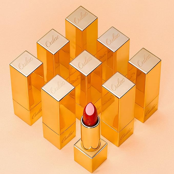 Oulac Dark Brown Lipstick for Women with Metallic 3D Shine Lightweight Hydrating Formula, High Impact Lip Color, Vegan Beauty, Full Coverage Lip Makeup, Christmas Gifts for Women, Hawaii Summer(08)-VivaGrace Women