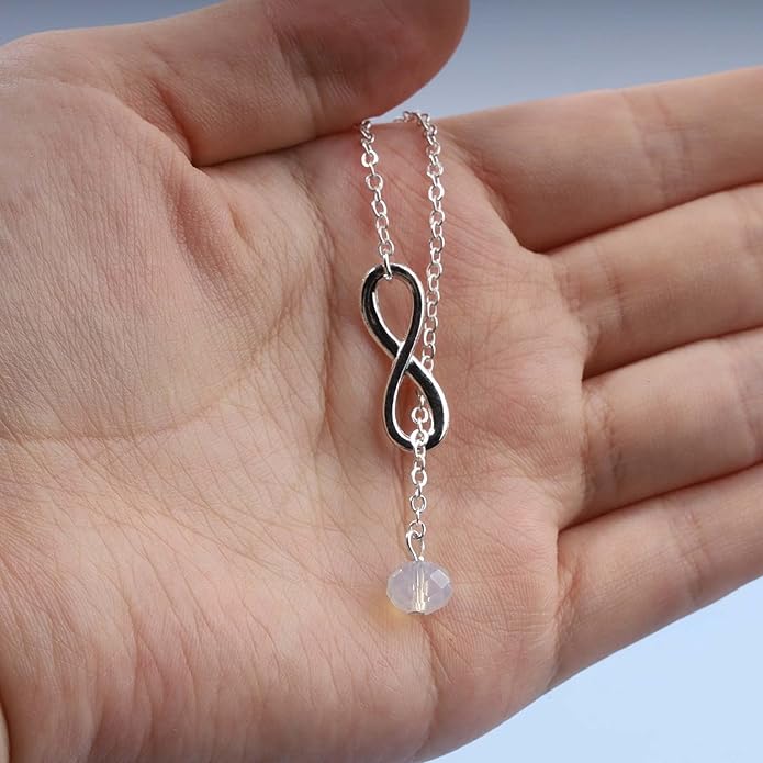 Boho Crystal Infinity Necklace Gold Y Necklace Minimalist Crystal Y Lariat Necklace Chain Jewelry for Women and Girls-VivaGrace Women