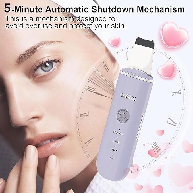 GUGUG Skin Scrubber Face Spatula Skin Spatula Pore Cleaner Blackhead Remover Tools for Facial Deep Cleansing-4 Modes, Purple-VivaGrace Women
