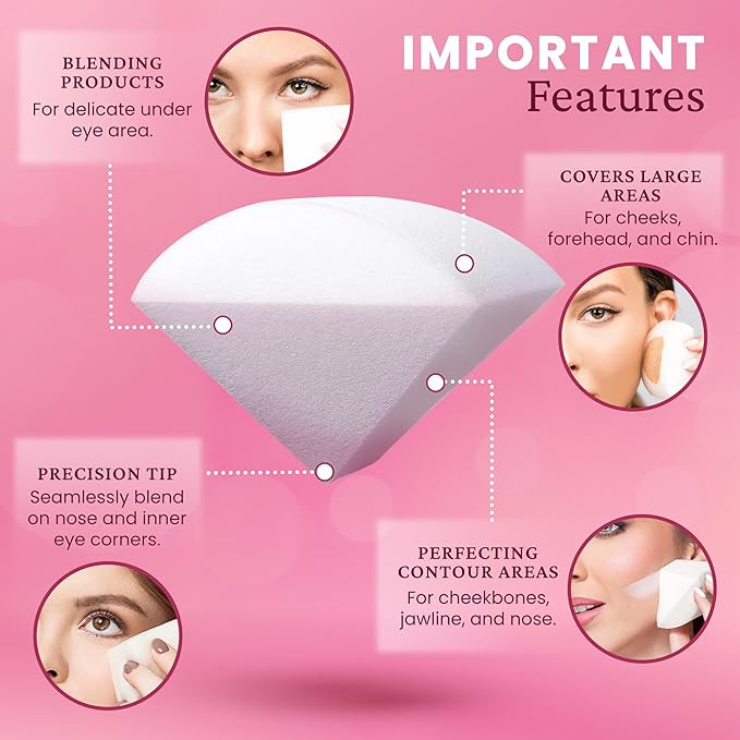 StansOut Memory Foam Makeup Sponge – No-Water-Needed Blender for Liquid, Cream & Powder Foundation – Airbrush Finish, Flawless Application-VivaGrace Women