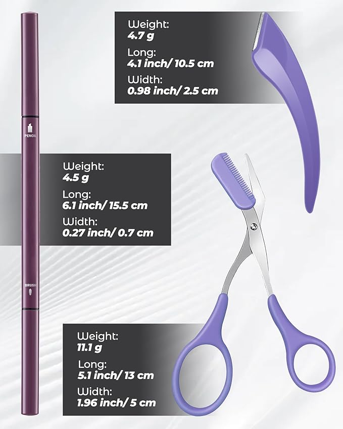 6Pcs Microblading Eyebrow Pencils Black Waterproof Eye Brow Pencil w/Eye Brow Razor & Scissors Kit 0.5mm Ultra-Fine Tip Creates Hair-Like Strokes for Women Effortless Natural Brows-VivaGrace Women