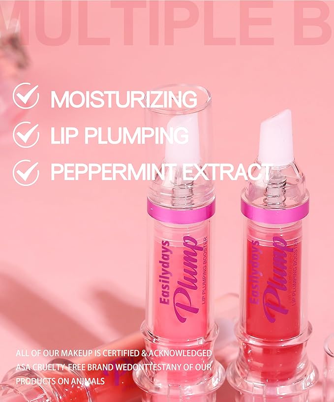 Lip Plumping Booster, Spicy Lip Lipstick, Lifter Gloss, Hydrating, Volumizes & High-Shine Lip Plumping Lip Glass Mirror Lip Glaze Lip Makeup, Plump & Pout Lip Plumper for Women Girls (#02)-VivaGrace Women