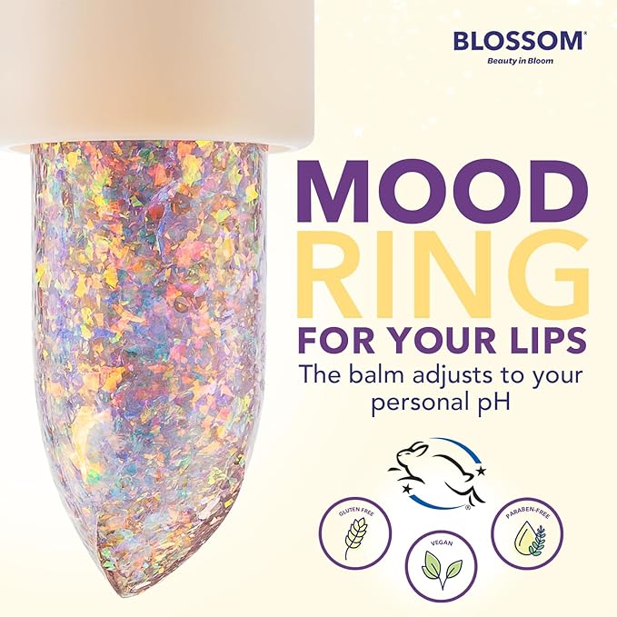 Blossom pH Adjusting Shimmering Lip Balm Moisturizing Glitter Sparkle Lip Balm, 0.12oz./3.5g, Moonstone-VivaGrace Women