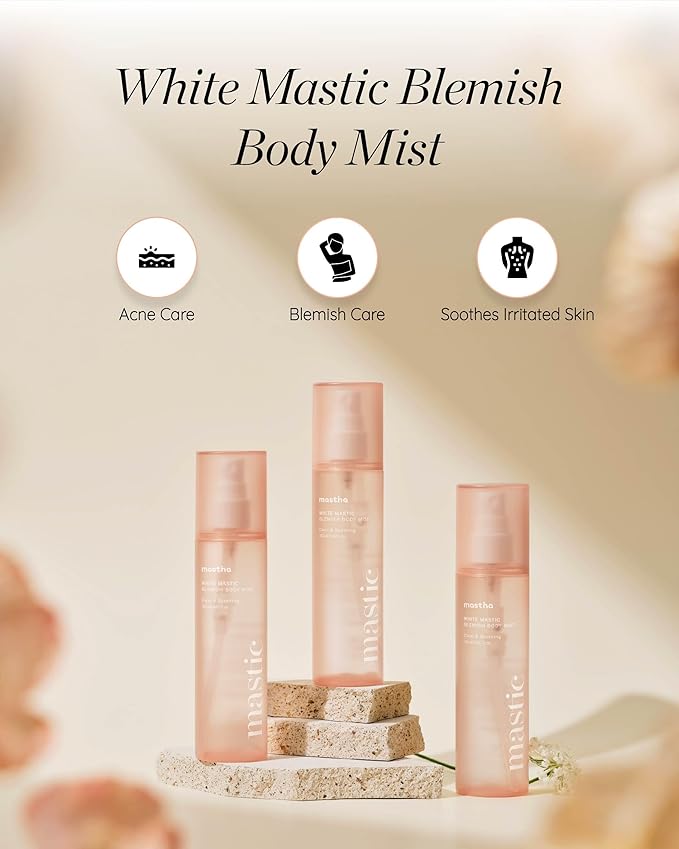 MASTINA White Mastic Body Mist (5.1fl oz) Soothes & Cools Body Spray Fermented Mastic Gum, Brightening & Hydrating Body Spray,Lightweight Moisture & Glow-VivaGrace Women