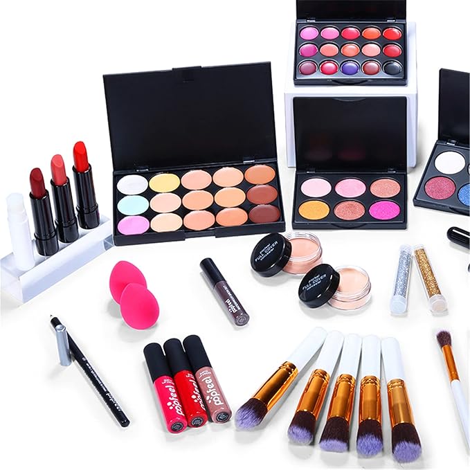 Multi-purpose Makeup Kit All-in-One Makeup Gift Set Colours Mix Eyeshadow Concealer Lip Gloss Pressed Powder and Powder Blusher Cosmetic Makeup Palette Set Kit #094-VivaGrace Women