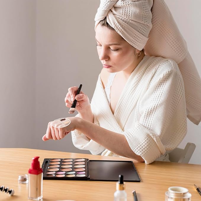 2 Pcs Makeup Hand Palette Foundation Palette Foundation Mixing Palette Hand-Held Nail Art Manicure Palette Clear Makeup Palette for Mixing Foundation Eye Shadow Nail Art-VivaGrace Women