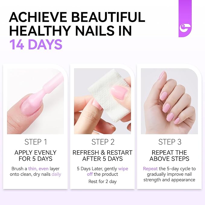 Nail & Toes Polish Strengthener and Growth: Apricot 15ml Gelike EC 6 in 1 Natural Nail Hardener Extra Strong and Growth - Long Lasting Nail Repair for Damaged Nails - For Daily Work Home Salon