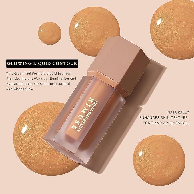 KIMUSE Soft Liquid Contour Stick, Glow Liquid Cream Bronzer, Weightless, Long-Wearing, Smudge Proof, Natural-Looking, Blendable, Bronzer Makeup-VivaGrace Women
