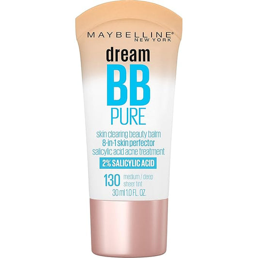 Maybelline Dream Pure Skin Clearing BB Cream, 8-in-1 Skin Perfecting Beauty Balm With 2% Salicylic Acid, Sheer Tint Coverage, Oil-Free, Medium/Deep, 1 Count-VivaGrace Women