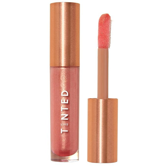 Live Tinted Huegloss High-Shine Lip Gloss - Hydrating, Non-Sticky, Moisturizing Lip Gloss with Hyaluronic Acid, Coconut Oil, and Shea Butter For a Soft Barrier & Seals in Moisture - Soft Shimmary Pink-VivaGrace Women