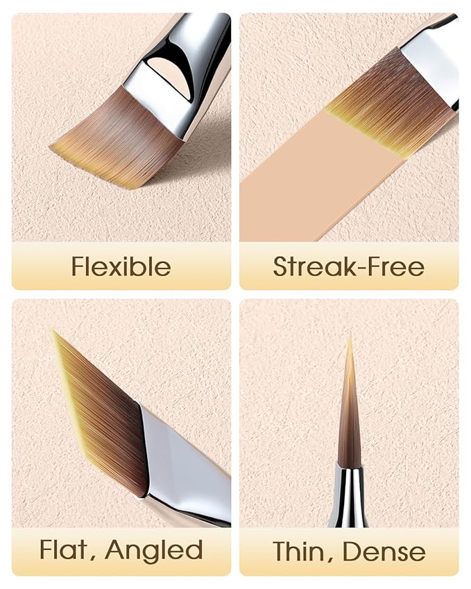EIGSHOW Flat Foundation Brush, Vegan Synthetic Bristles, Streak Free Application, Face Makeup Brush For Blending Liquid, Cream, Face Mask (E870B)-VivaGrace Women
