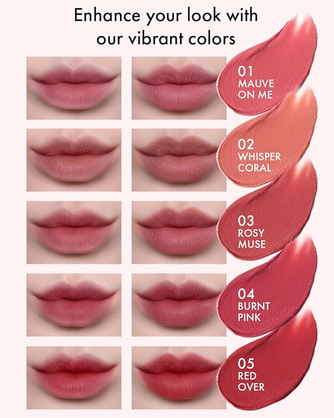 VIDIVICI Millennial Velvet Lip Tint - Thin, Comfortable & Long-Lasting Wear with Matte Finish - Seamless, Rich and Vibrant Shade - Moisture-Filled & Lightweight Texture, 0.15 fl.oz. (02 WHISPER CORAL)-VivaGrace Women