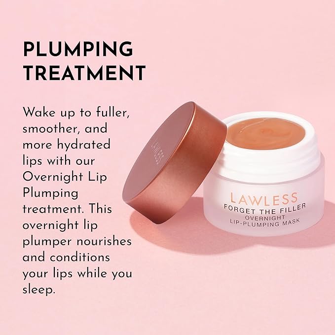 LAWLESS Forget the Filler Lip Mask - Cinnamon Sugar - Premium Overnight Lip Plumping Treatment with Natural Ingredients Designed to Plump, Hydrate, and Smooth Lips - 0.28 oz-VivaGrace Women
