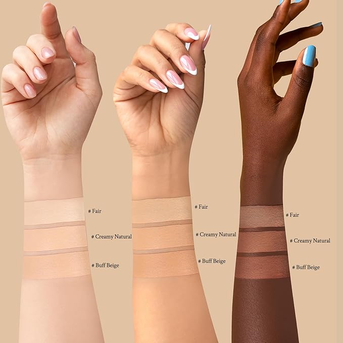 Foundation Balm, Matte Full Coverage Cream Foundation, Mature Skin Foundation, Creamy, Waterproof, Lightweight Face Makeup, 0.99 oz (BUFF BEIGE)-VivaGrace Women