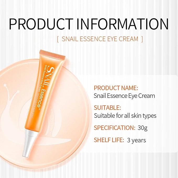 Snail Eye Cream for Dark Circles and Puffy Eyes Eye Bags Remover, Eye Cream Anti Aging, Under Eye Cream, Reduce Lines Wrinkles Puffiness and Dark Circles for All Skin Types-VivaGrace Women