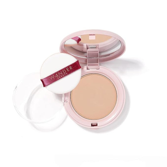 Wander Beauty Wanderlust Powder Foundation -Light Medium-Blurs and Evens Skin Tone-Perfects and Hydrates With Hyaluronic Acid, Aloe,Honeysuckle, & Vitamin E -Lightweight, Buildable Coverage - 0.31 oz-VivaGrace Women