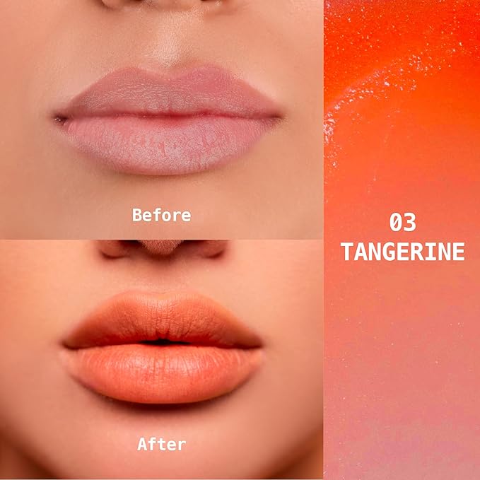Ruby Kisses Balm Up Tinted Lip Balm, Non-Greasy Hydrating Formula, Nourishing Coconut Core & Vitamin E Infused, Lip Care with Natural Shine, Lightweight Sheer Color (Tangerine)-VivaGrace Women