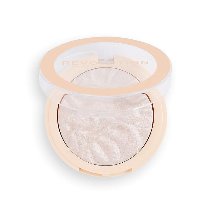 Revolution Beauty, Reloaded Pressed Powder Highlighter, Intensely Pigmented for a High Impact Dewy Finish, Peach Lights, 0.22 Oz.-VivaGrace Women