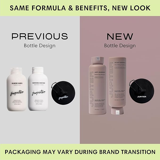 Jupiter, Dermatologist-Formulated Anti-Dandruff Shampoo, Conditioner, & Scalp Scrubber, for Women & Men, for Flaky, Itchy, Oily, & Dry Scalp, Vegan, Sulfate-Free, Color-Safe, & Paraben-Free, with Zinc-VivaGrace Women