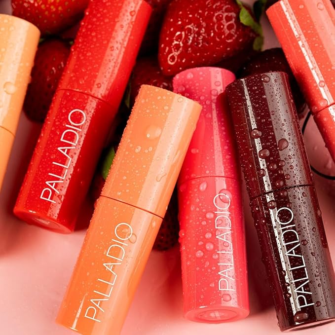 Palladio Jelly Tint, Liquid Stain for Cheeks & Lips, Vivid Color Lip Stain, Lightweight Non-Sticky and Transfer-proof, Natural Finish Makeup, Cherry Rose-VivaGrace Women