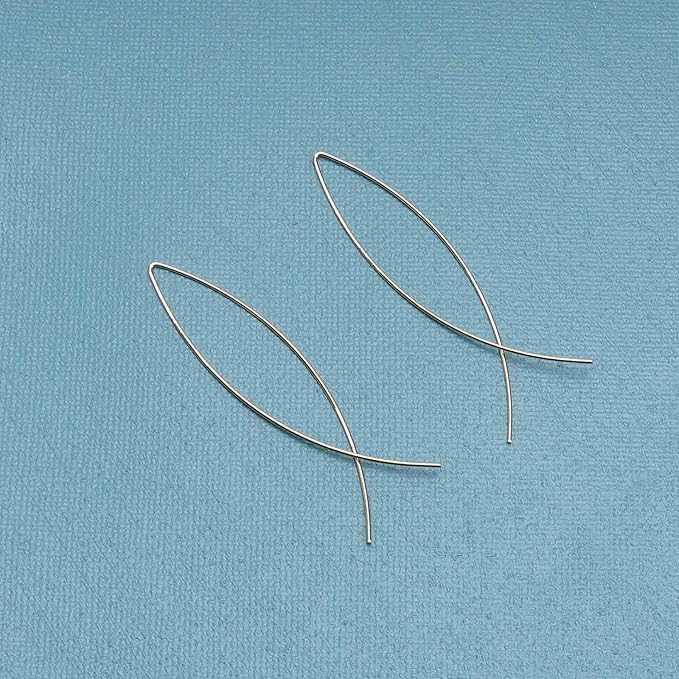 Boho Thin Arch Hoop Earrings Gold Threader Wire Earrings Open Hoop Earrings Minimal Everyday Earrings Jewelry for Women and Girls-VivaGrace Women