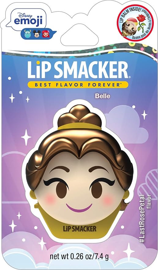 Lip Smacker Disney Beauty And The Beast Belle Emoji Flavored Lip Balm, Belle, Last Rose Petal, Clear, For Kids-VivaGrace Women
