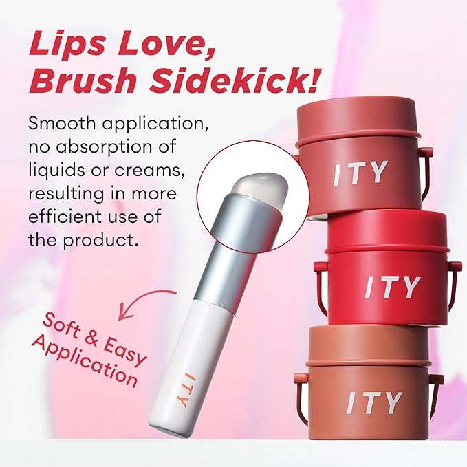 ITY Velvet Matte Finish Lip Stain-Mousse Textured Pudding Pot Lip Clay with Brush, Nude Shade, Dual-Use as Lipstick and Blush, Conceals Lip Lines, Rich Pigment, 0.21 oz (6g) in Sandalwood Rose-VivaGrace Women