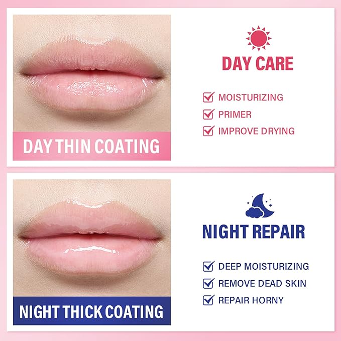 Hydrating Lip Sleeping Mask - Day and Night Repair Lip Balm for Chapped Dry Lips - Reduce Lip Lines, Enhance Lip Color, Hydrate & Plump Lips Care Lip Mask (Peach)-VivaGrace Women