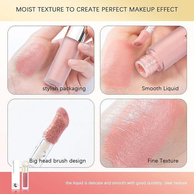 Liquid Blush for Cheeks, Soft Cream Face Blush Makeup, Natural Matte Finish Looking, Smudge Proof, Moisturizing Face Blush Stick for Cheek Tint-VivaGrace Women