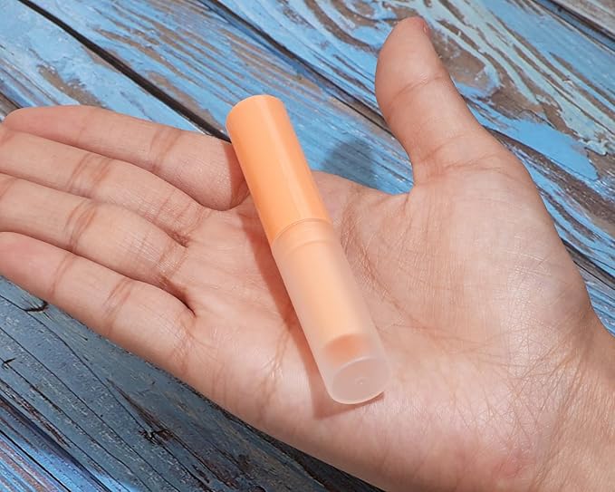 0.14oz Empty Flavored Lip Balm Container Tubes Plastic Homemade Moisturizing Lip Stick with Caps Bulk Fit for Women Adult DIY Making Supplies, 25 Count (Orange)-VivaGrace Women