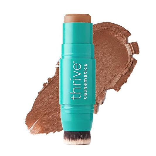 Thrive Causemetics Triple Threat Color Stick: Cream Bronzer & Contour Stick with Vitamin E, Evening Primrose Oil, Waterproof Smudge Proof Face Makeup, Anita (Light Medium Neutral)-VivaGrace Women