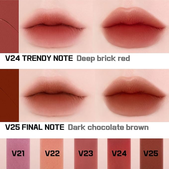 BBIA Last Velvet Tint - Soft & Creamy Matte Finish Lip Stain, Blur Effect with Velvety Texture, Long-Lasting, High Pigment, Lightweight, Non-Drying, Vegan, Korean Lip Makeup (V24 TRENDY NOTE)-VivaGrace Women