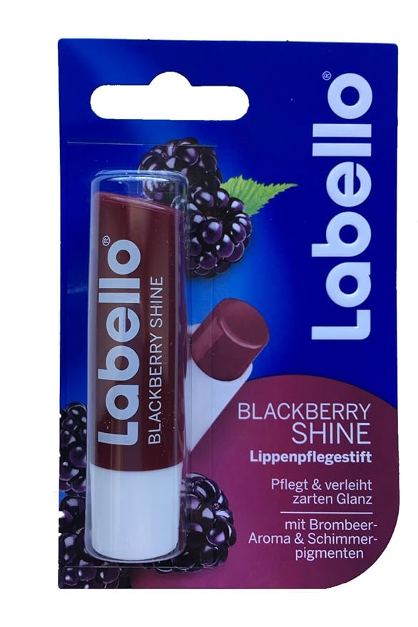 Labello Blackberry Shine Lip Balm 4.8g/5.5ml - 3 Pack-VivaGrace Women