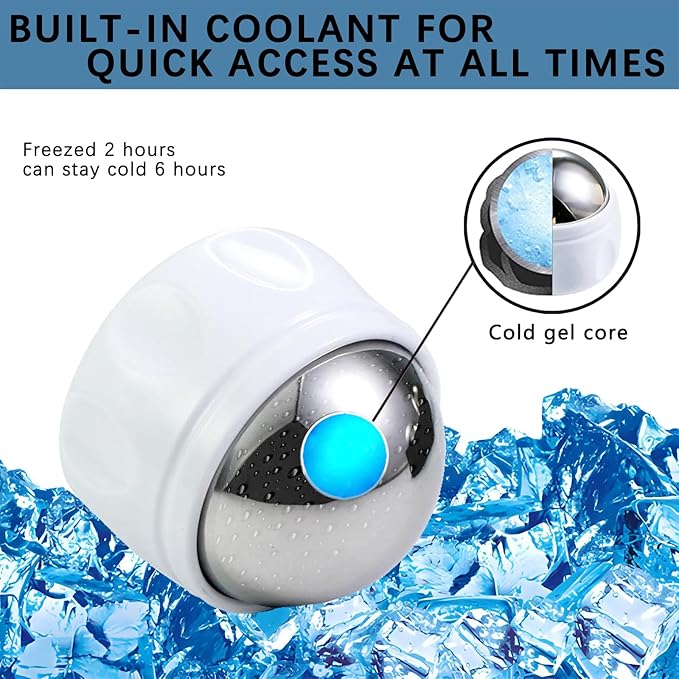 Cold Massage Roller Ball, Trigger Point Therapy, for Muscle & Myofascial Release, Deep Tissue Massage Pain Relief, Great Tool for Back/Neck Pain, Muscles Recovery-VivaGrace Women