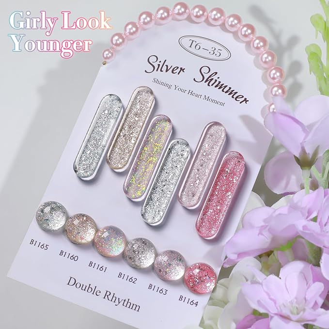 Double Rhythm 0.5Oz Glitter Gel Polish Shimmer Reflective Color for Nail Art Salon DIY Soak Off 15ml Nail Lamp Gel Polish at Home (Golden-B1160)