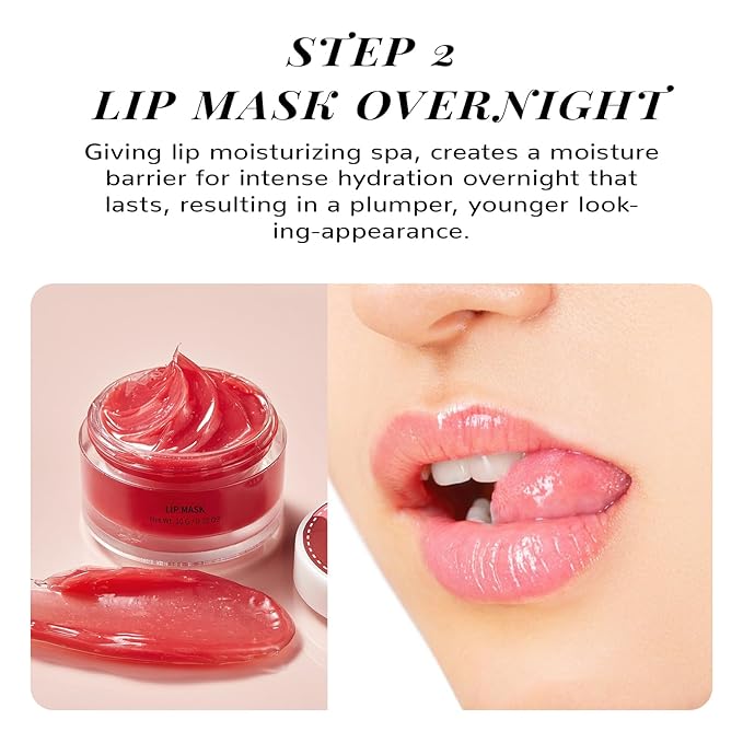 Lip Balm & Moisturizer Set, Lip Scrub & Lip Sleeping Mask- Overnight Treatment Lip Care Products | Moisturize & Nourish, Dry Cracked Lips, Intense Hydration with Vitamin C-VivaGrace Women